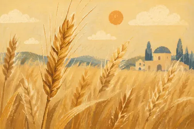 Golden Wheat Harvest in Warm Sunlight