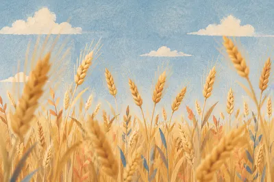 Golden Wheat Harvest Under Summer Sky