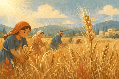 Golden Wheat Harvest in Warm Sunlight