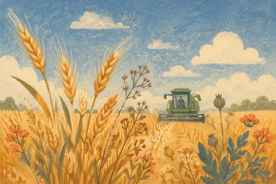 Golden Wheat Harvest Under Open Sky