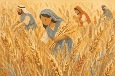 Golden Wheat Harvest Closeup