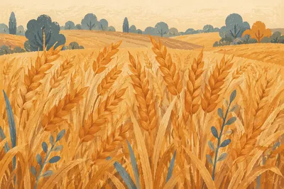 Golden Wheat Field Harvest Landscape