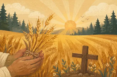 Golden Wheat Harvest by Evergreen Cross