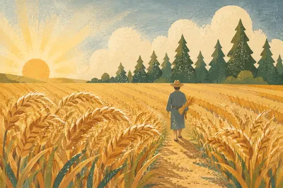 Golden Wheat Harvest by Evergreen Horizon