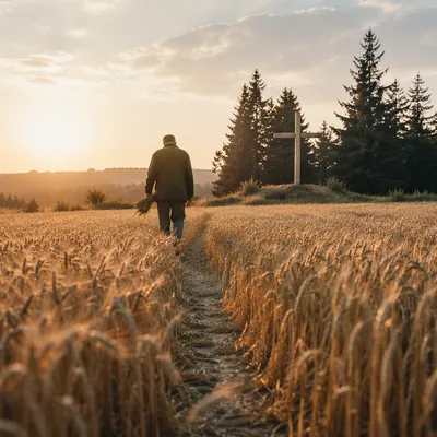 Golden Wheat Harvest Path to the Cross