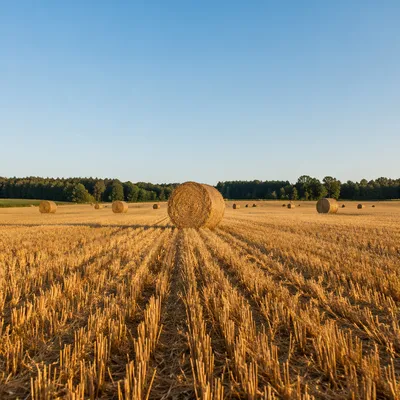 Golden Wheat Harvest Field at Sunset