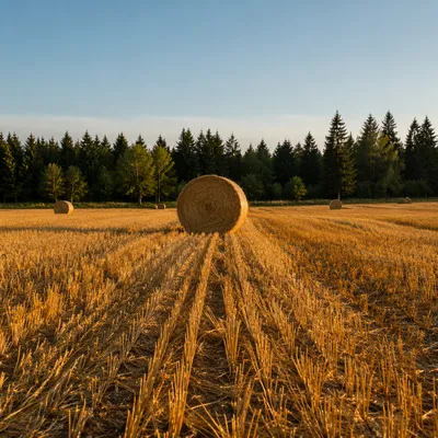 Golden Wheat Harvest at Sunset