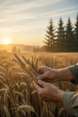 Evergreen Faith in Golden Wheat Harvest