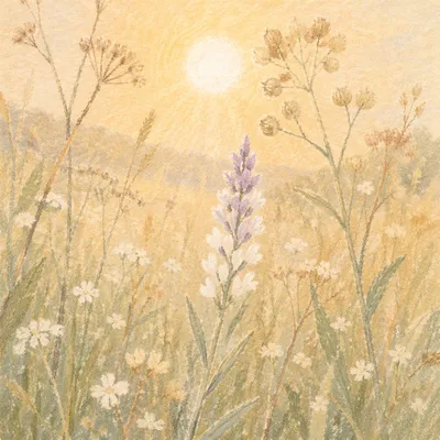 Wildflower Meadow in Soft Morning Light
