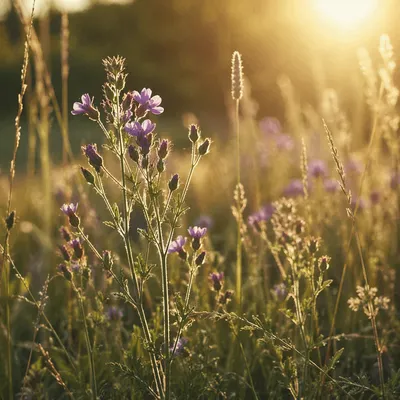 Wildflower Meadow in Soft Morning Light