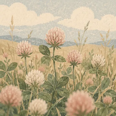 Soft Morning Wildflower Meadow Close-Up