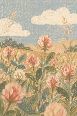 Soft Morning Wildflower Meadow Close-Up