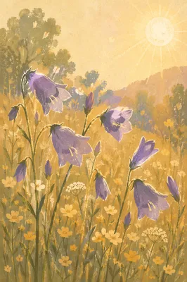 Wildflowers Meadow in Soft Morning Light