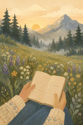 Morning Prayer in Evergreen Wildflower Meadow