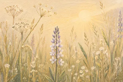 Wildflower Meadow in Soft Morning Light
