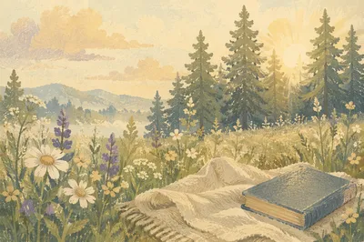 Soft Morning Wildflowers by Evergreen Grove