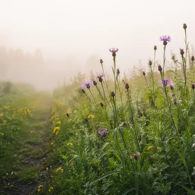 Soft Morning Wildflower Meadow Path