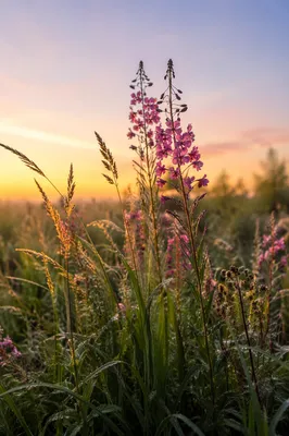 Wildflower Meadow in Soft Dawn Light