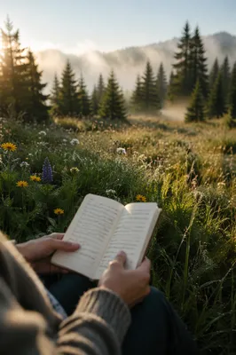 Prayerful Reflection in Wildflower Meadow