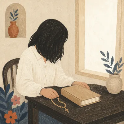 Quiet Bible Reading Beside Bright Window