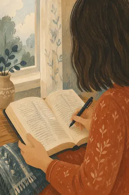 Quiet Bible Reading by Window Light