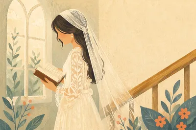 Woman Reading Bible by Soft Window Light