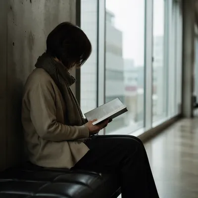 Woman Reading Bible by Window Light