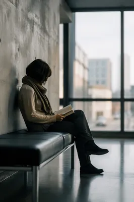 Woman Reading Bible by Window in Prayer