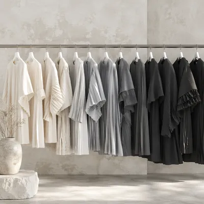 Minimal Monochrome Boutique Clothing Rack Display
