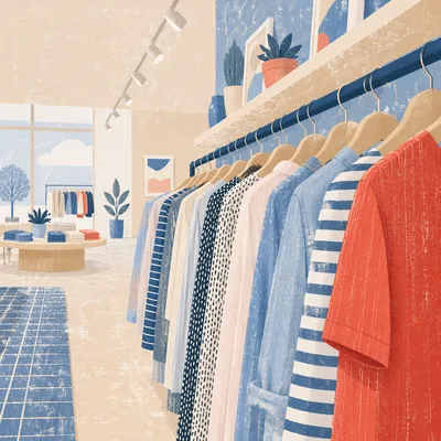 Modern Boutique Clothing Rack Display