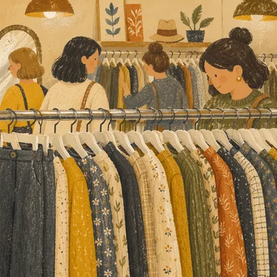 Cozy Boutique Clothing Rack Display