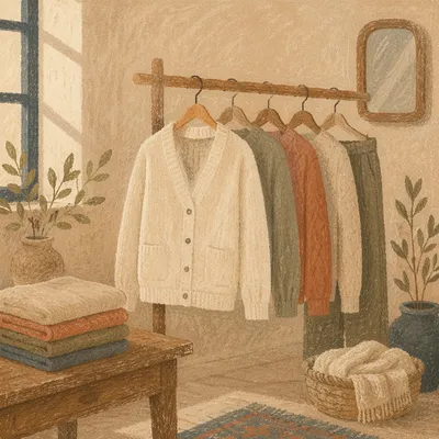 Neutral Boutique Clothing Rack Retail Display
