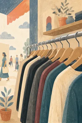 Boutique Clothing Rack in Soft Daylight
