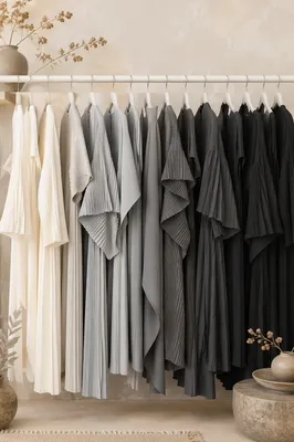 Minimalist Monochrome Clothing Rack Retail Display