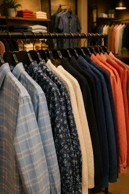 Boutique Clothing Rack with Warm Retail Lighting