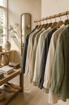 Curated Boutique Clothing Rack in Soft Morning Light
