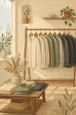 Elegant Boutique Clothing Rack Display