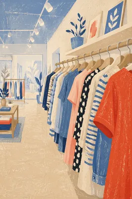 Modern Boutique Clothing Rack Display