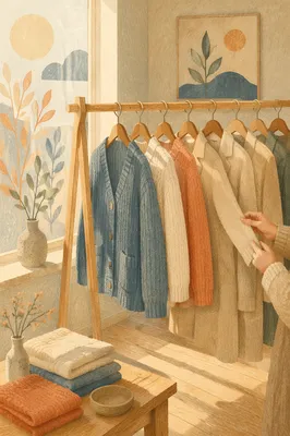 Minimalist Boutique Clothing Rack Display
