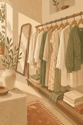 Serene Boutique Clothing Rack Display