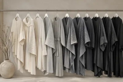Minimalist Monochrome Clothing Rack Display