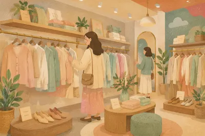 Pastel Clothing Rack Boutique Retail Display