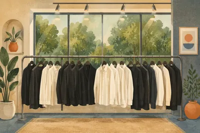 Minimalist Boutique Clothing Rack Display
