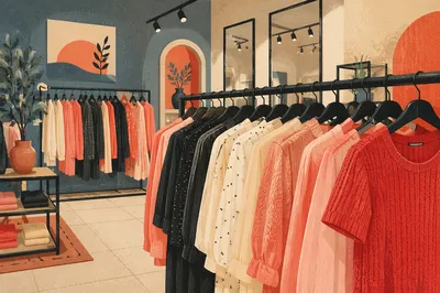 Modern Boutique Clothing Rack Display