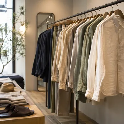 Minimalist Boutique Clothing Rack Display