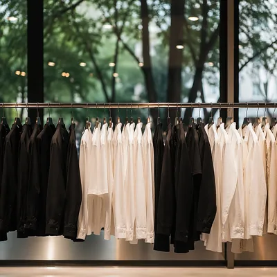 Minimalist Boutique Clothing Rack Display