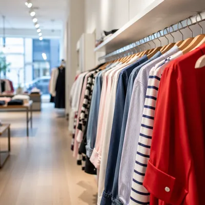 Modern Boutique Clothing Rack Display