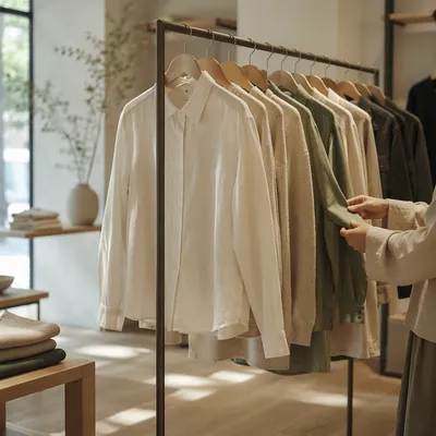 Minimalist Boutique Clothing Rack Display