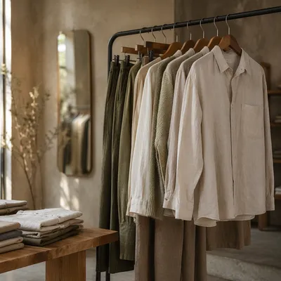 Minimalist Boutique Clothing Rack Display