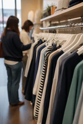 Boutique Clothing Rack With Soft Shoppers